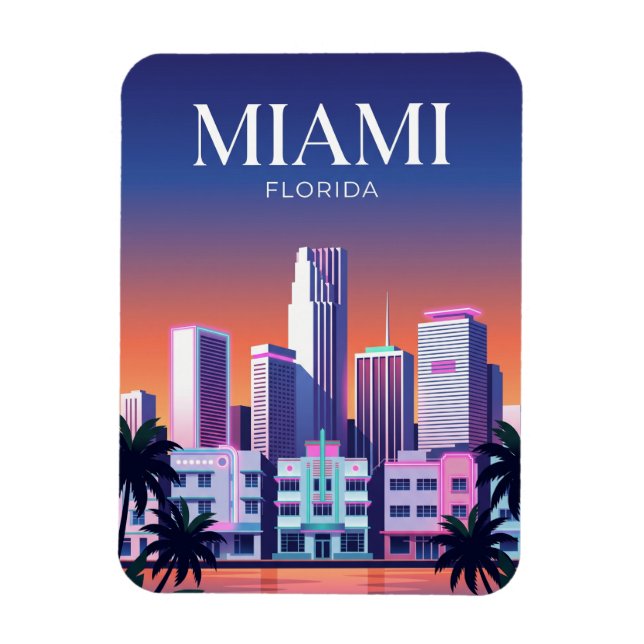Magnet Flexible Paysage urbain de Miami USA (Vertical)