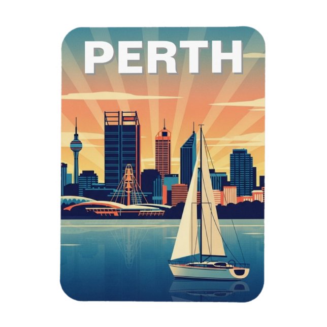 Magnet Flexible Paysage urbain de Perth Australie Voyage (Vertical)