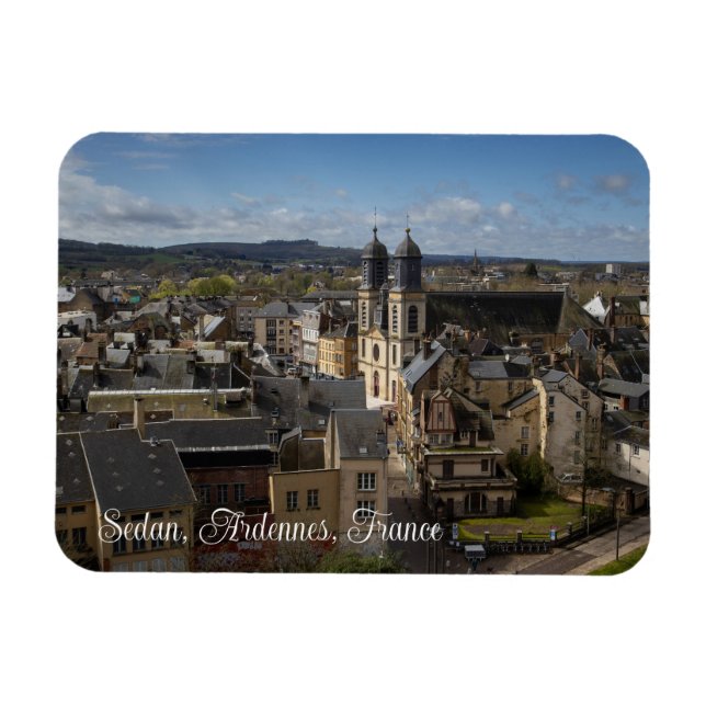 Magnet Flexible Paysage urbain de Sedan, Ardennes, France (Horizontal)