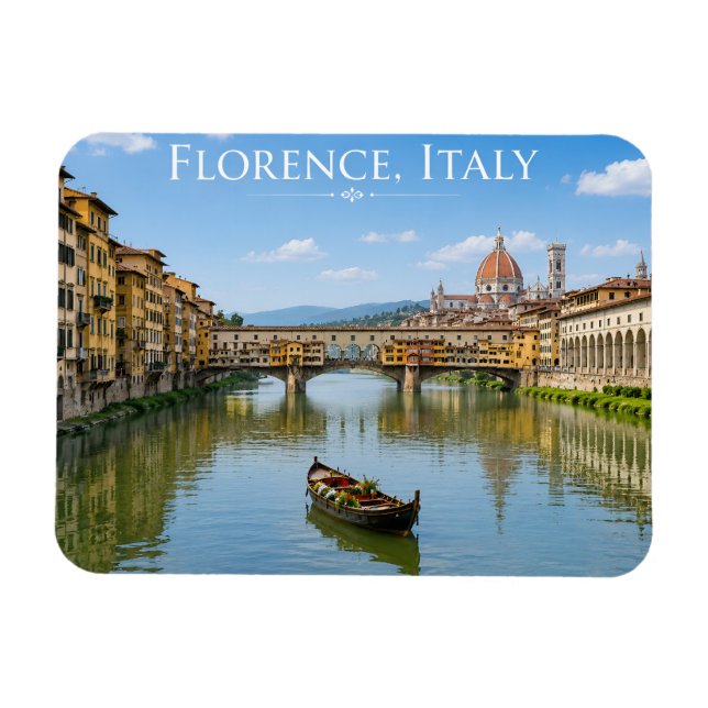 Magnet Flexible Paysage urbain romantique du Ponte Vecchio (Horizontal)