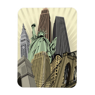 Magnet Flexible Paysage urbain stylisé superbe NYC