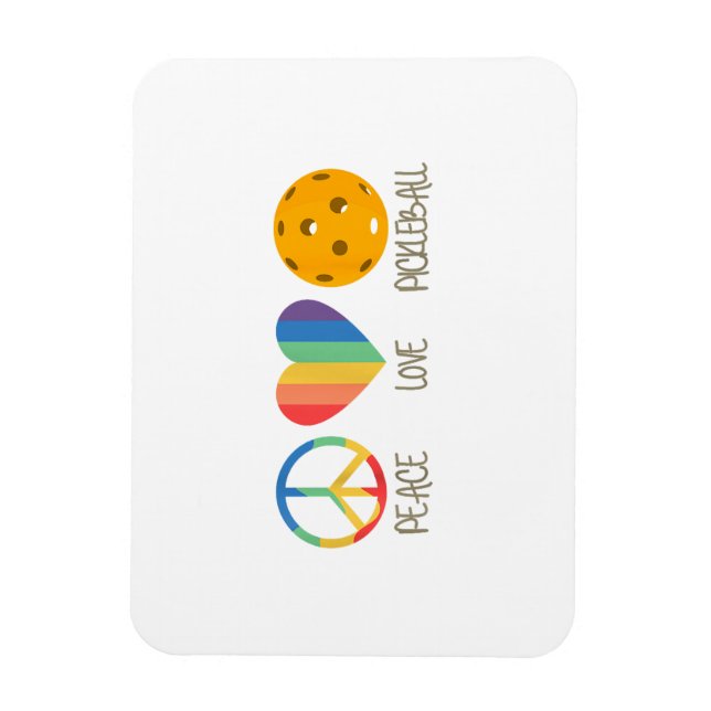 Magnet Flexible Peace Love Pickleball (Vertical)