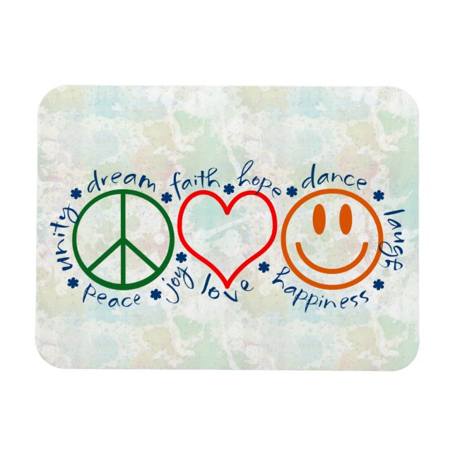 Magnet Flexible Peace Love Smile (Horizontal)