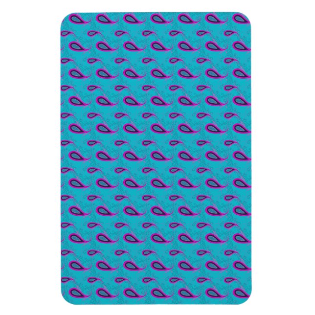 Magnet Flexible Peacock Blue Paisley (Vertical)