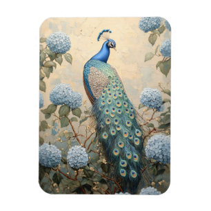 Magnet Flexible Peacock Élégant avec Peinture à l'Huile d'Hydrange