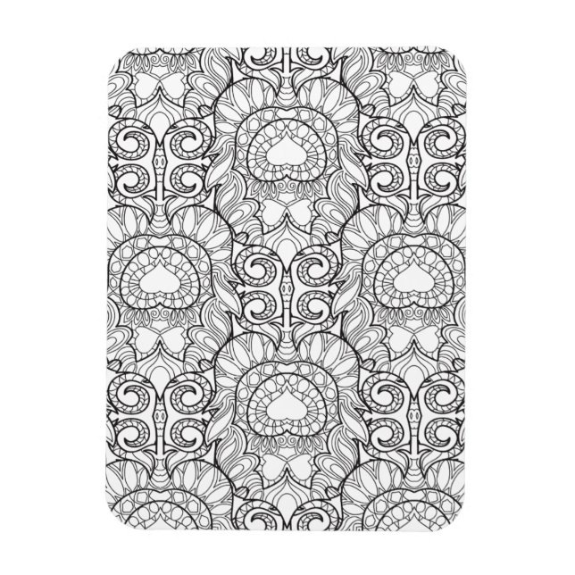 Magnet Flexible Peacock Motif Doodle (Vertical)