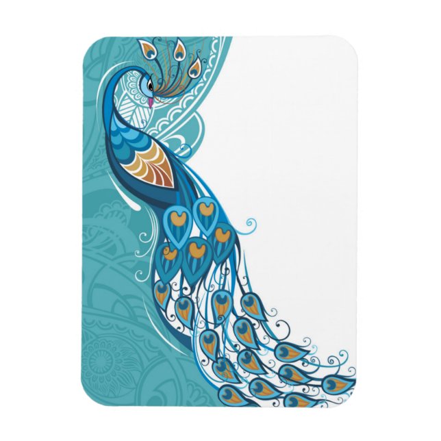Magnet Flexible Peacock sur l'illustration Turquoise (Vertical)