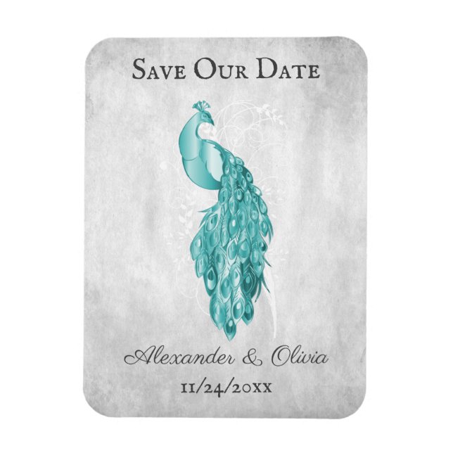 Magnet Flexible Peacock turquoise Enregistrer l'aimant Date (Vertical)