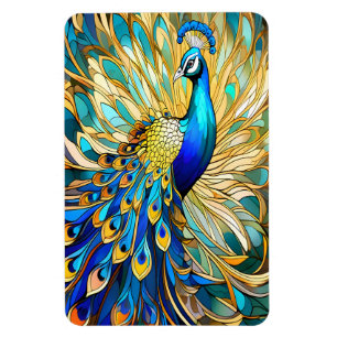 Magnet Flexible Peacock vibrant dans Art Nouveau Style Art coloré