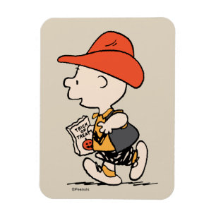 Magnet Flexible Peanuts Charlie Brown Cowboy Halloween
