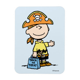 Magnet Flexible Peanuts Charlie Brown Pirate Halloween
