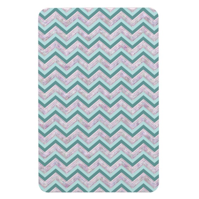 Magnet Flexible Pearl Floral Turquoise ZigZag Motif (Vertical)