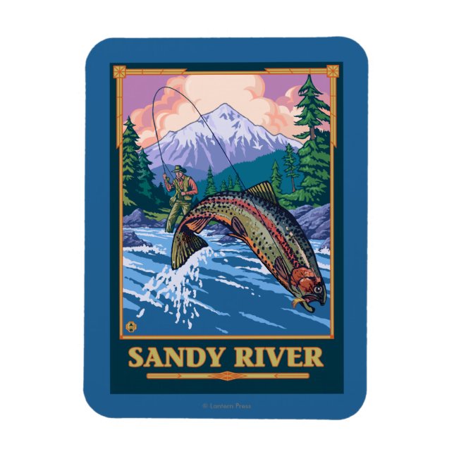 Magnet Flexible Pêche à la mouche - Sandy River, Oregon (Vertical)