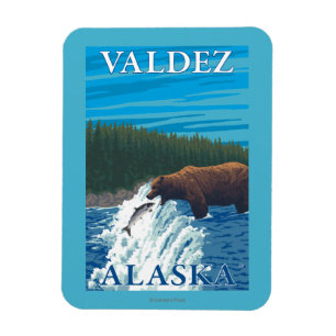 Magnet Flexible Pêche d'ours en rivière - Valdez, Alaska