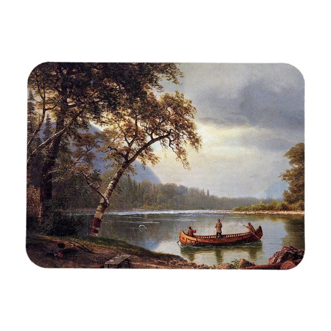 Magnet Flexible Pêche saumon sur le Cascapediac Albert Bierstadt (Horizontal)