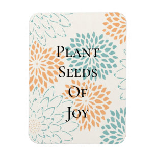 Magnet Flexible Pêcher Aqua Floral Fleuris Joindre Poème