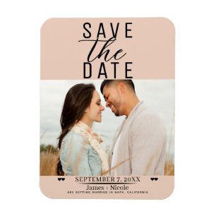 Magnet Flexible Pêcher Enregistrer la date Mariage photo