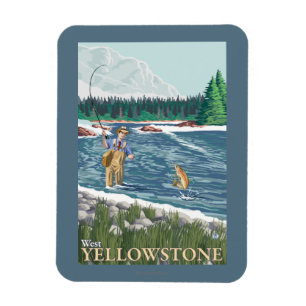 Magnet Flexible Pêcheur de mouche - Yellowstone occidental,