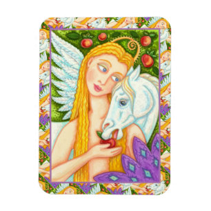 MAGNET FLEXIBLE PEGASUS ET EVE DANS LE JARDIN D'EDEN, CHEVAL