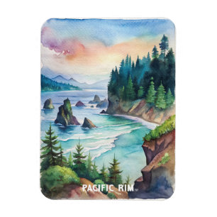 Magnet Flexible Peinture aquarelle du parc national Pacific Rim