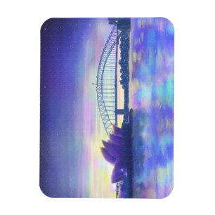 Magnet Flexible Peinture artistique de Sydney Harbour Purple Sunse
