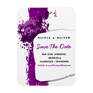 Magnet Flexible Peinture artistique violet - Enregistrer la date -