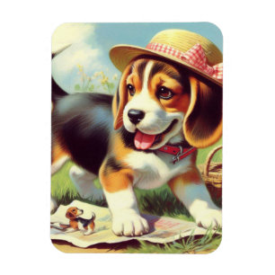 Magnet Flexible Peinture Beagle sur chiot