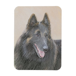 Magnet Flexible Peinture belge Tervuren - Cute Original Chien Art