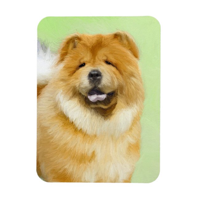 Magnet Flexible Peinture Chow Chow - Joli art original chien (Vertical)