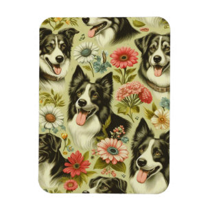 Magnet Flexible Peinture Collie vintage