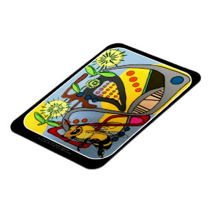 Magnet Flexible Peinture "d'abeille abstraite de jardin de mod de