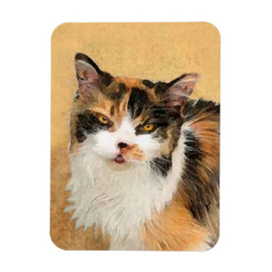 Magnet Flexible Peinture de chat Calico - Cute Original Cat Art