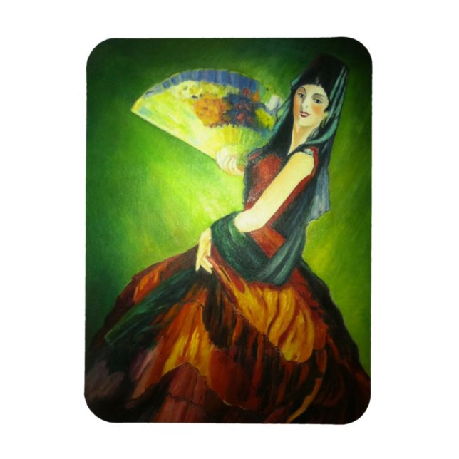 Magnet Flexible Peinture de danseur de flamenco espagnol (Vertical)