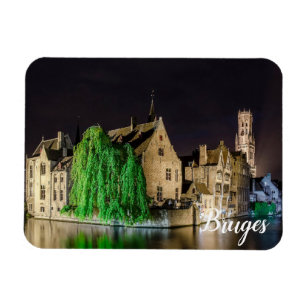 Magnet Flexible Peinture de la vieille ville de Bruges et tour du 