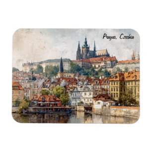 Magnet Flexible Peinture de la ville de Prague en République tchèq