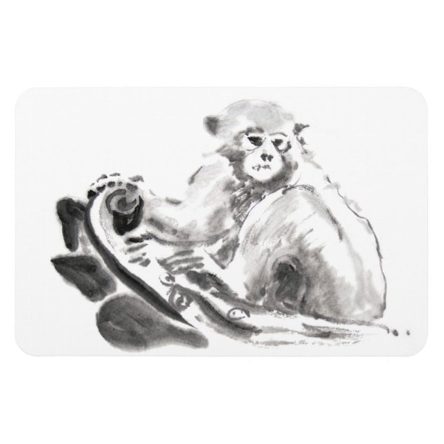 Magnet Flexible Peinture de linge original singe Année Zodiac Magn (Horizontal)