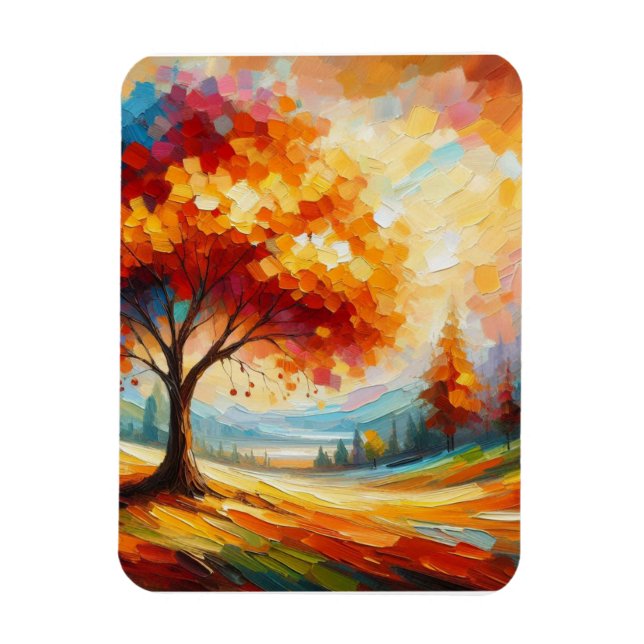 Magnet Flexible Peinture de paysage avec des couleurs vives (Vertical)