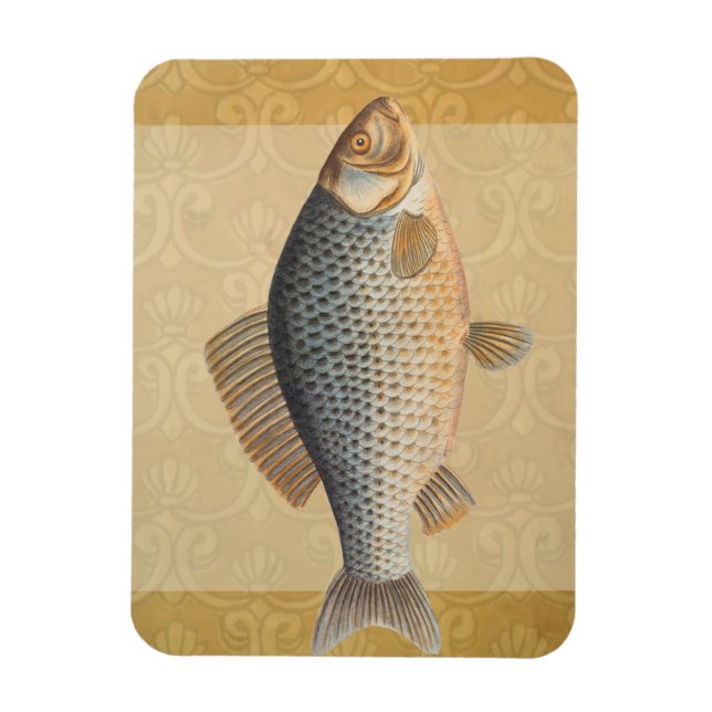 Magnet Flexible peinture de pêche de carpe dessin d'eau douce  (Vertical)