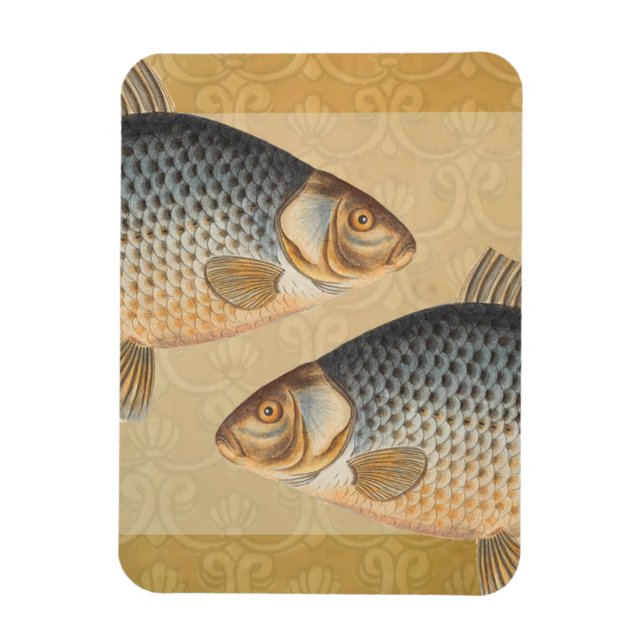 Magnet Flexible peinture de pêche de carpe dessin d'eau douce  (Vertical)
