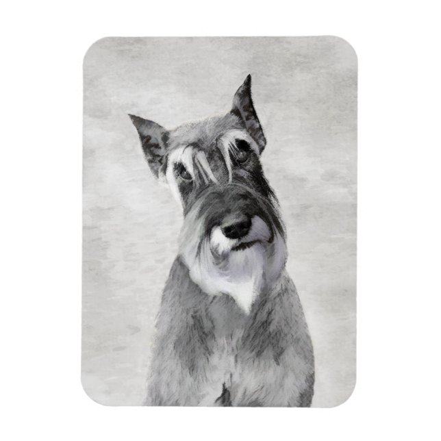 Magnet Flexible Peinture de Schnauzer géant - Art canin (Vertical)