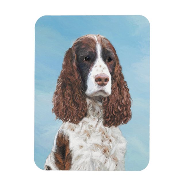Magnet Flexible Peinture de Springer Spaniel Anglais Art Original  (Vertical)