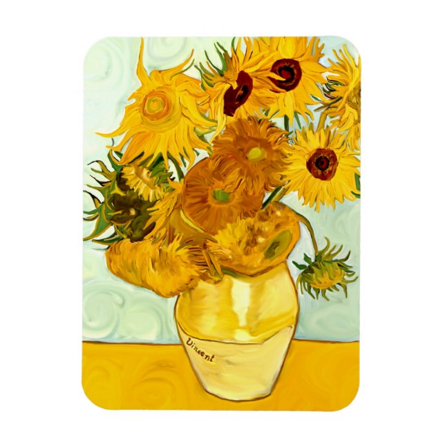 Magnet Flexible Peinture de tournesol jaune de Vincent Van Gogh 18 (Vertical)