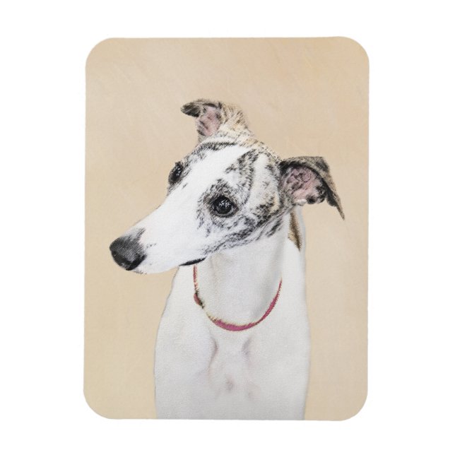 Magnet Flexible Peinture de Whippet - Jolie œuvre d'art originale  (Vertical)