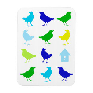 Magnet Flexible Peinture d'oiseaux colorés par Chariklia Zarris