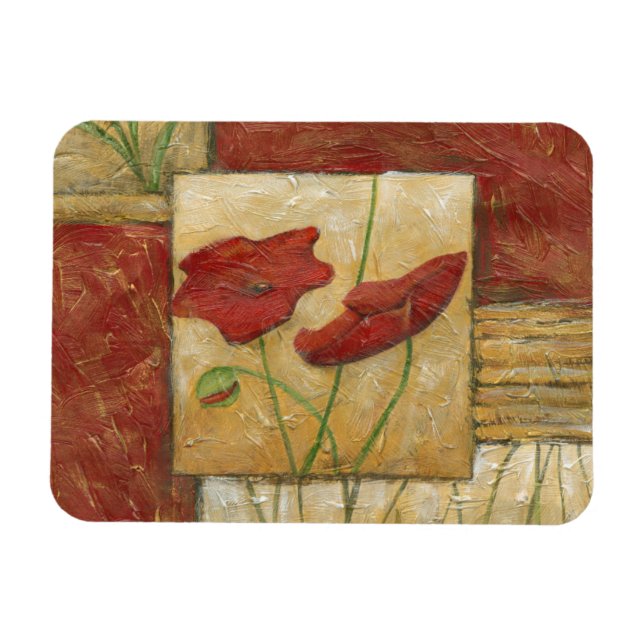 Magnet Flexible Peinture florale avec traits de pinceau visibles (Horizontal)