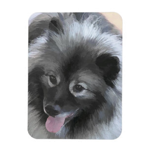 Magnet Flexible Peinture Keeshond Bailey - Cute Original Chien Art