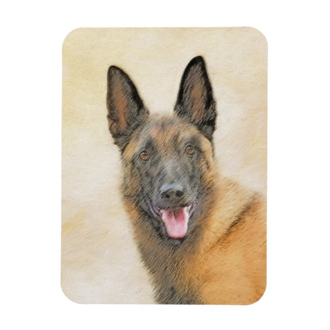 Magnet Flexible Peinture Malinoise belge - Cute Original Chien Art (Vertical)