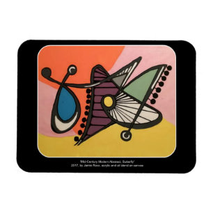 Magnet Flexible Peinture 'Mid-Century moderne Abstraite, papillon'