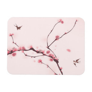 Magnet Flexible Peinture orientale de style, fleurs de cerisier