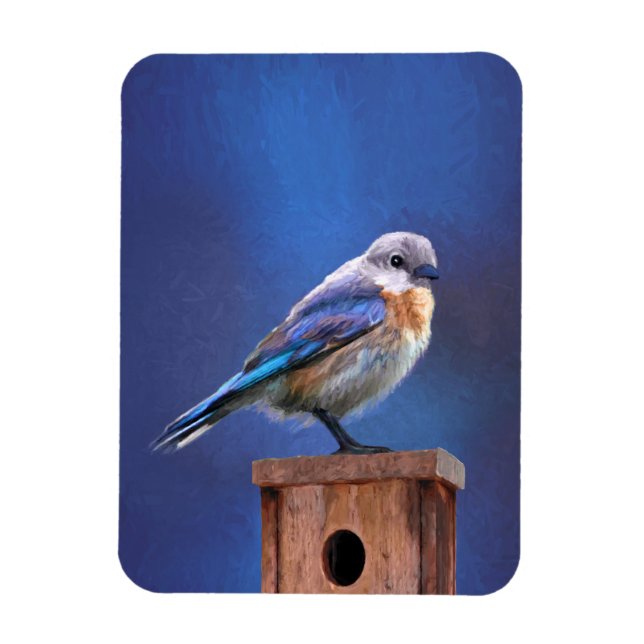 Magnet Flexible Peinture pour oiseaux bleus (femelle) - Art origin (Vertical)